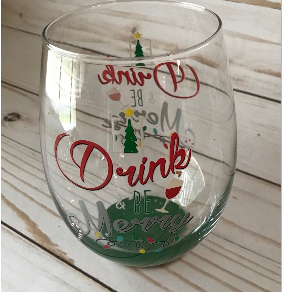 Drink and Be Merry Wine Glass 16 oz